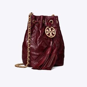 Tory Burch Fleming Mini Leather Bucket Bag